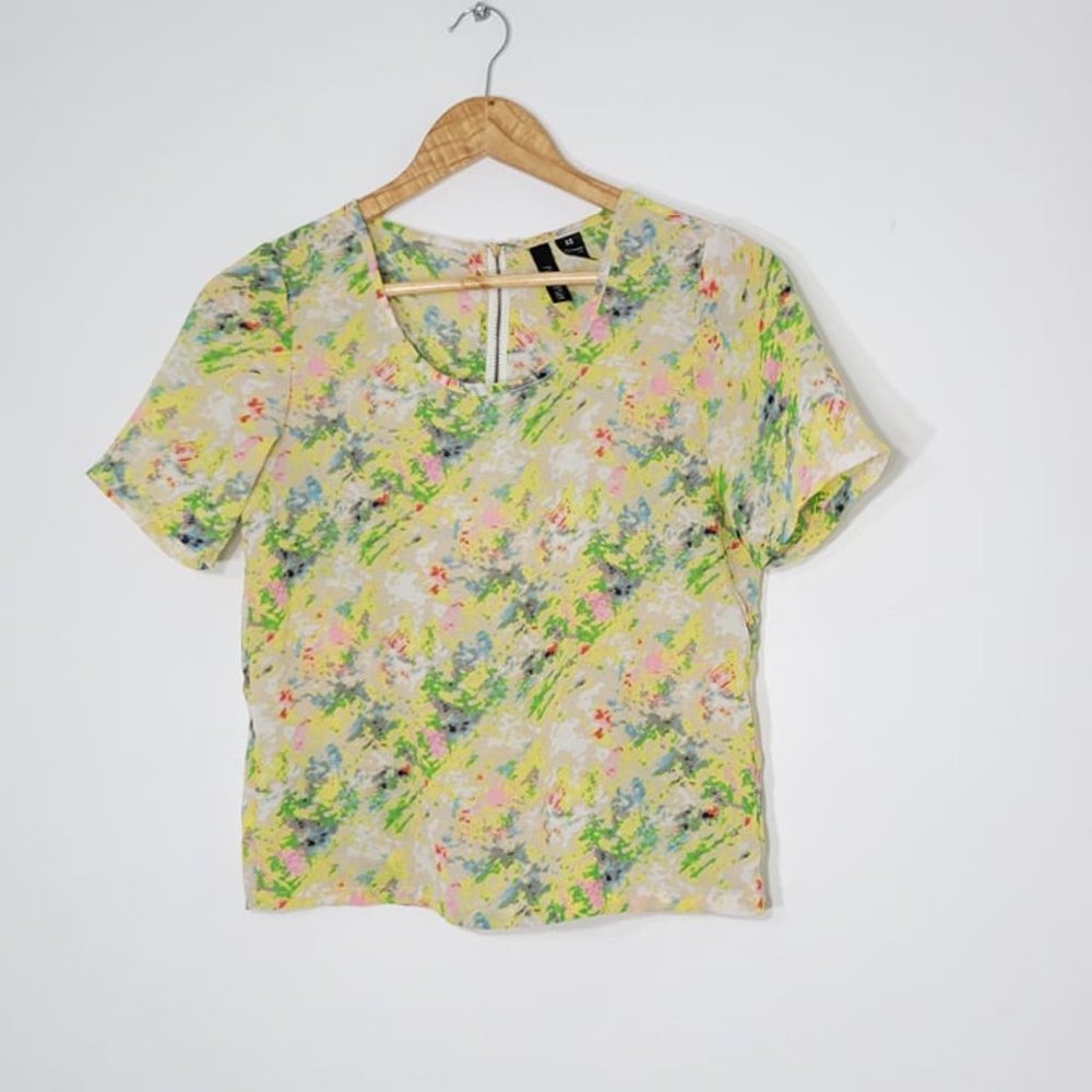 Women’s Floral Short-Sleeve Blouse - Pastel Multi